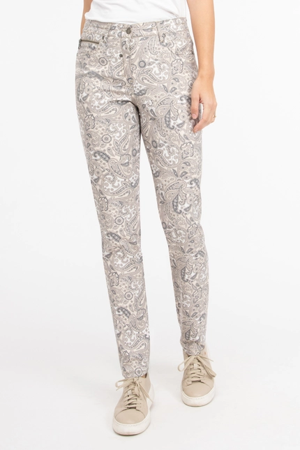 Recover Pants Hose mit Paisleydruck in DRUCK ECRU-BEIGE-ANTHRAZIT Artikelnummer REC-12281-4074-2